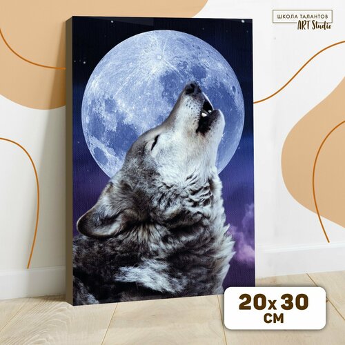 Картина по номерам на холсте с подрамником «Одинокий волк», 20х30 см картина по номерам на холсте с подрамником одинокий волк 20 30 см 9295605