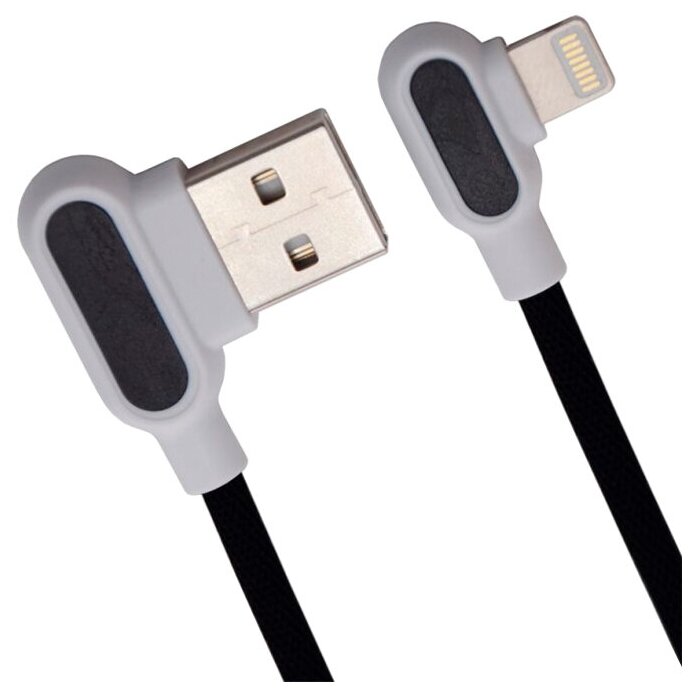 USB кабель Zetton USB SyncCharge Round Fabric Corner Cable USB to Lightning черный (ZTUSBRFCBKA8)