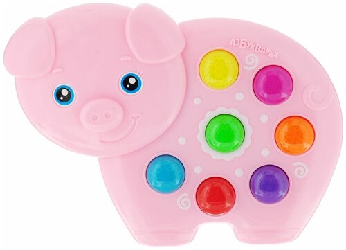 Интерактивная развивающая игрушка Азбукварик Веселушки Свинка, розовый