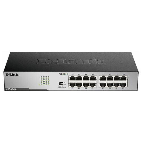 Коммутатор D-Link DGS-1016DI1A Неуправляемый 16 ports 101001000Base-T 375100₽