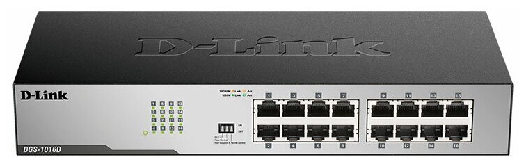 Коммутатор D-Link DGS-1016D/I1A 16G неуправляемый