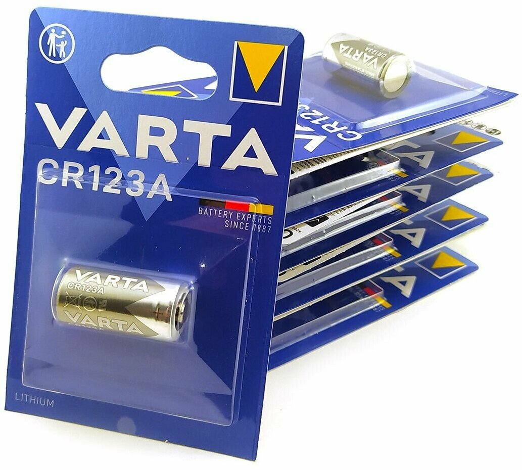Батарейка литиевая (10шт) VARTA CR123 Lithium 3В