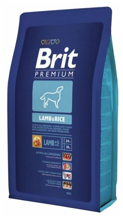 Сухой корм для собак всех пород Brit Premium ягненок с рисом