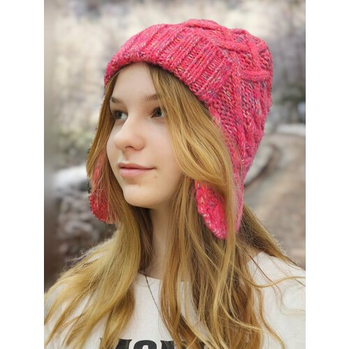 фото Шапка ушанка luchiorado, размер 56/58, красный