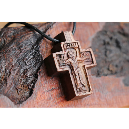 Колье МИСТОРИИ, коричневый крест деревянный на стену