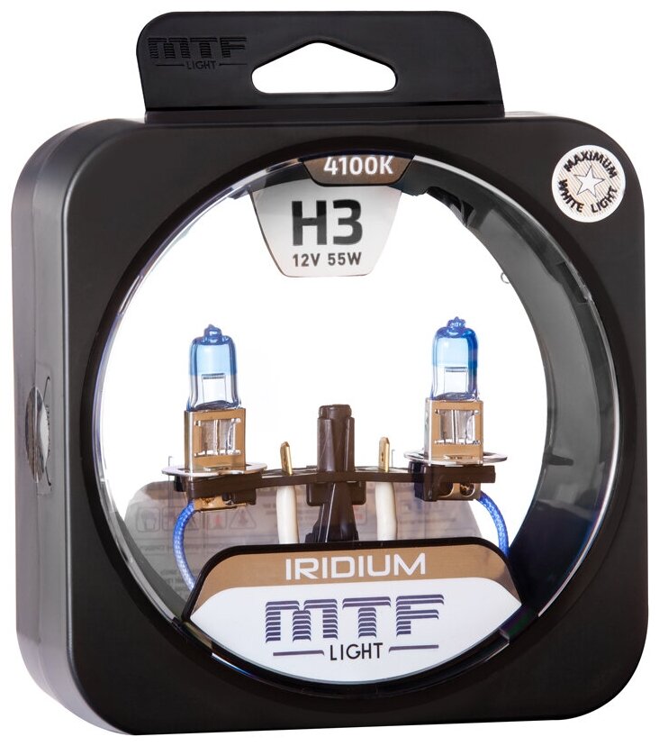 Галогенные автолампы MTF Light серия IRIDIUM H3, 12V, 55W