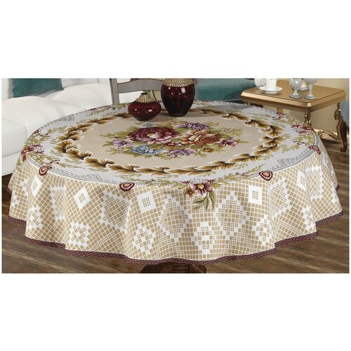 фото Скатерть do & co bera lux 9859 160 см бежевый