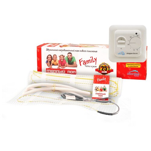 Теплый пол Family 15м22250Вт в комплекте с терморегулятором 17000₽