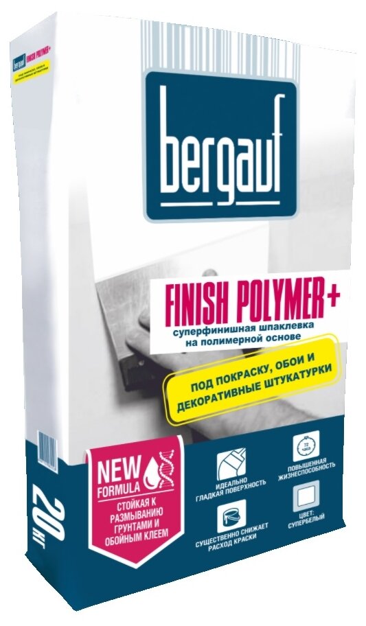 Шпаклевка полимерная BERGAUF Finish Polymer+, 20кг