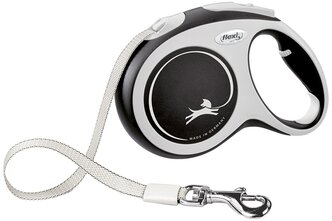 Поводок-рулетка для собак Flexi New Comfort L ленточный (60 кг) серый/черный 5 м