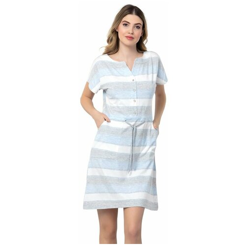 3106 Платье домашнее Reina серо-голубой RU48 EU42 INTL