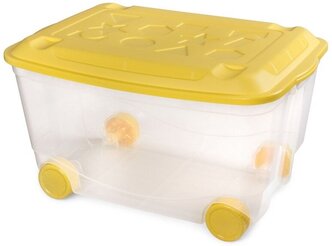 Ящик для игрушек на колесах 580х390х335 ММ (Бесцветный)