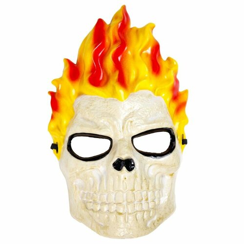 фото Маска череп огненные волосы пластик/g веселая затея