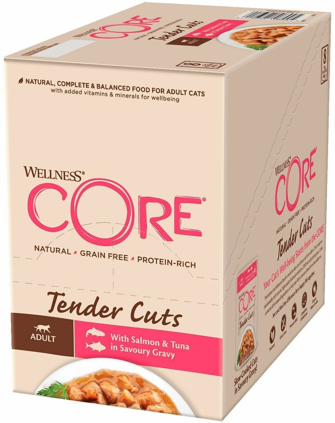 CORE CAT TENDER CUTS для взрослых кошек с нежными кусочками лосося и тунца в соусе (85 гр х 24 шт) - фотография № 12