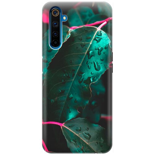 фото Re:pa накладка transparent для realme 6 pro с принтом "капли на листьях"