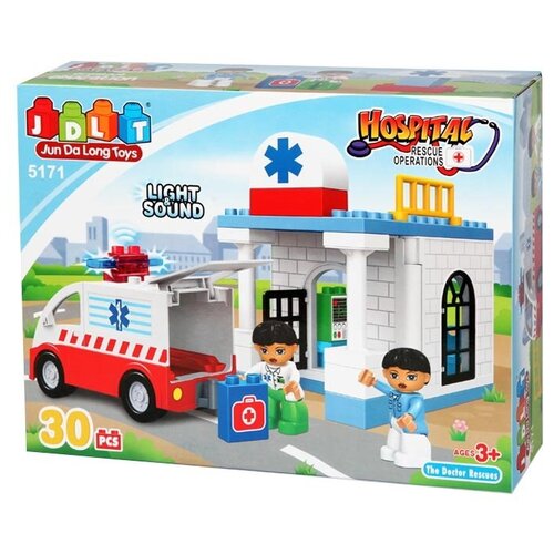 Конструктор JDLT «Госпиталь: Скорая помощь» звук, свет, 5171 / 30 деталей