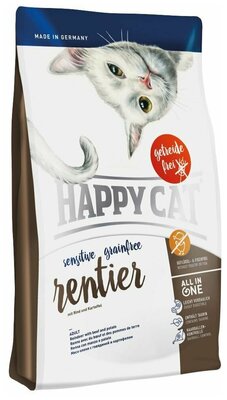 Сухой корм для кошек Happy Cat Sensitive, беззерновой, с олениной