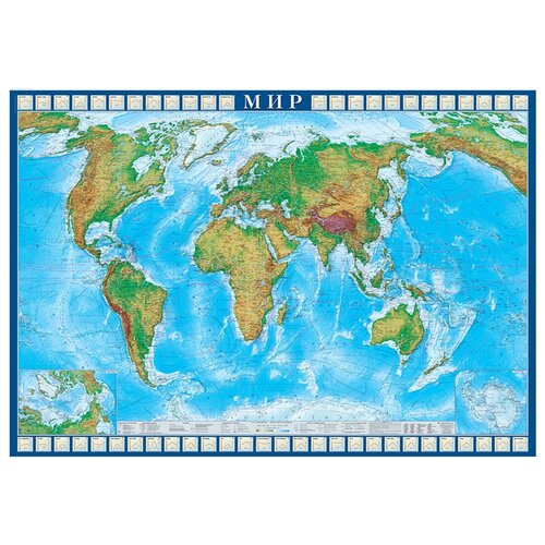 Атлас Принт Карта Мира физическая (4631147224682), 107 × 157 см