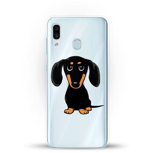 фото Силиконовый чехол черная такса на samsung galaxy a20 andy & paul