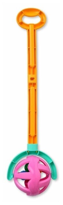 Игрушка-каталка нордпласт Шарик с ручкой (желто-фиолетовая) 59х15х12 см. Н-762/2 - фотография № 2
