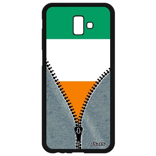 фото Чехол на телефон galaxy j6 plus 2018, "флаг кот-д'ивуар на молнии" страна патриот utaupia