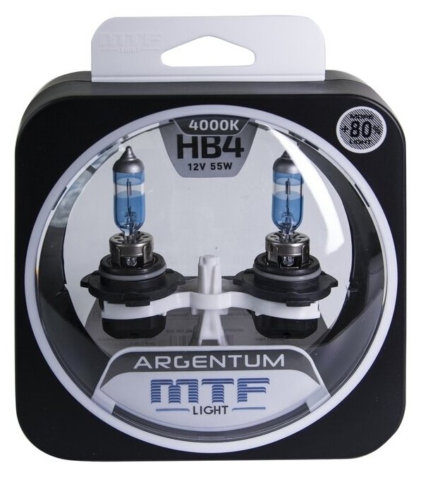 Автолампа Mtf Light Серия Argentum +80% Hb4(9006), 12v, 55w, Комп.(4000к) MTF Light арт. H8A12B4