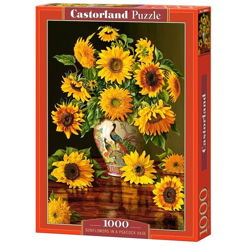 Пазл Castorland Sunflowers in a Peacock Vase (C-103843), 1000 дет., разноцветный пазл castorland flowers in a vase b 52868 500 дет