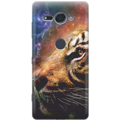 фото Cиликоновый чехол на sony xperia xz2 compact / сони иксперия икс зет 2 компакт с принтом "космический тигр" gosso