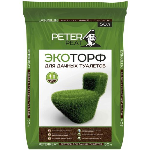 PETER PEAT Экоторф для дачных туалетов, 50 л