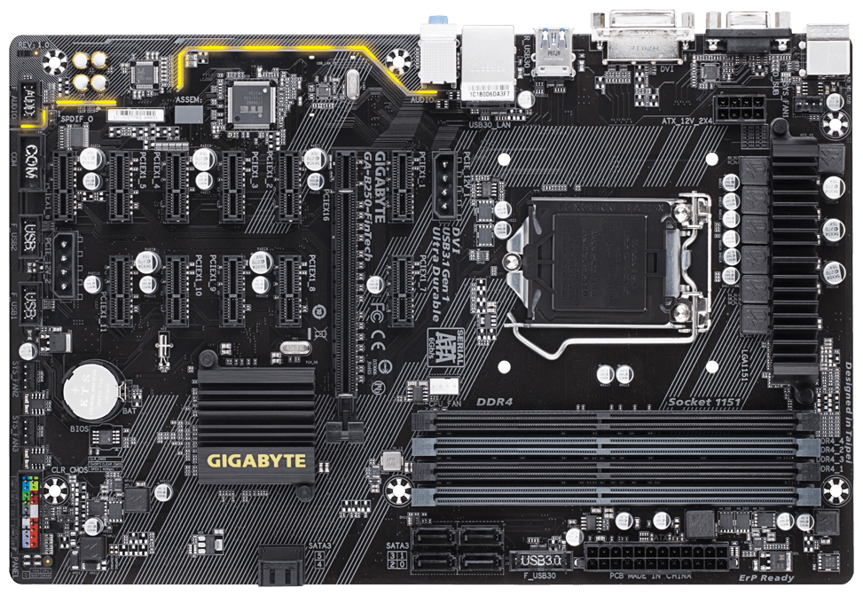 Материнская плата GIGABYTE GA-B250-FinTech (rev. 1.0) Retail