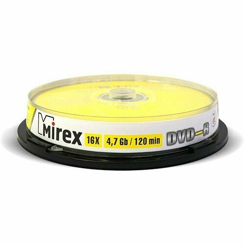 Диск DVD-R Mirex 4,7GB 16X Cake box 10 шт