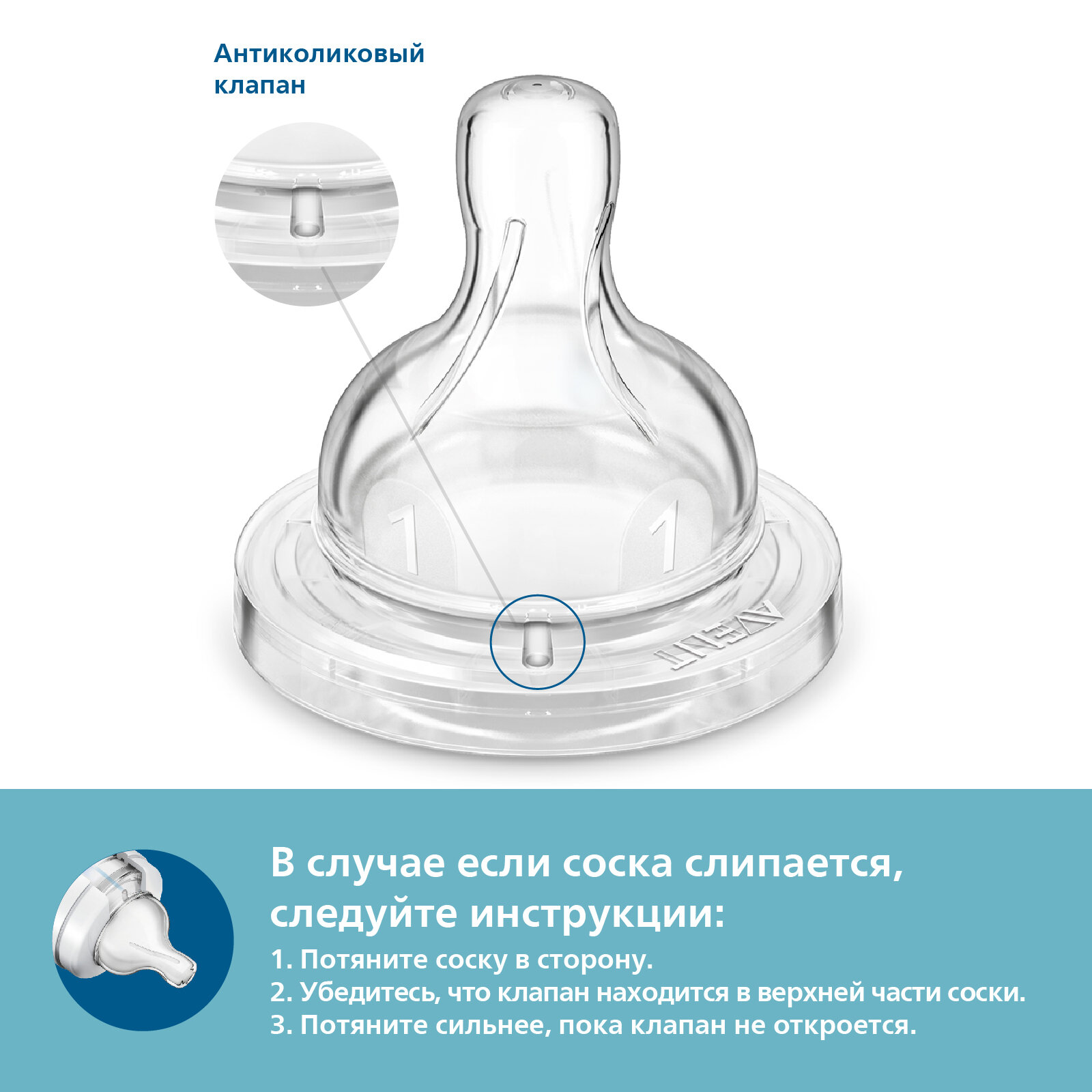 Соска для новорожденных Philips Avent Anti-colic 0+ мес., 2 шт - фото №8