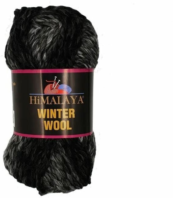 HIMALAYA Winter Wool 100 грамм 70 метров 80% акрил 20% шерсть 22 черно-серый