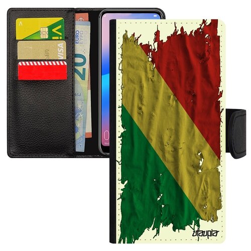 фото Чехол книжка на мобильный redmi 6a, "флаг конго браззавиль на ткани" патриот страна utaupia