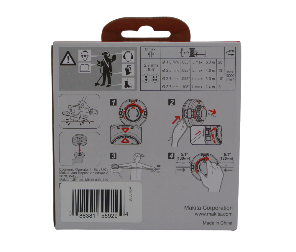 Головка для триммера Makita M8X1.25LH 191D91-7 - фото №4