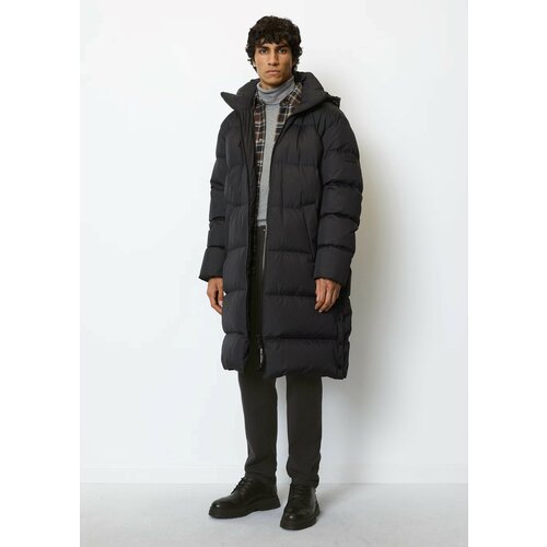  куртка Marc O'Polo, демисезон/зима, силуэт прямой, капюшон, размер L, черный