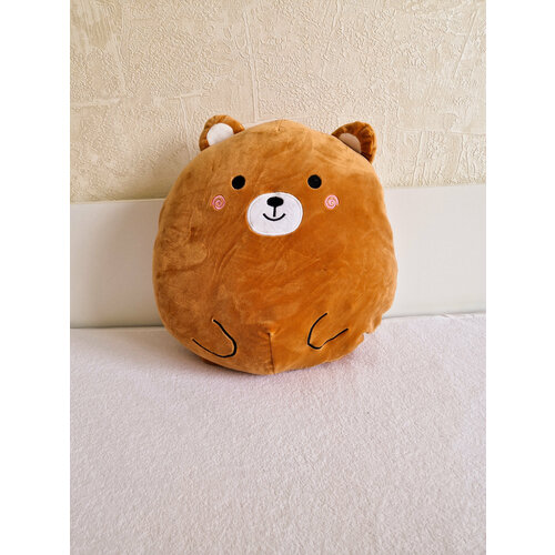 фото Мягкая игрушка медведь-подушка с пледом коричневый sun toys