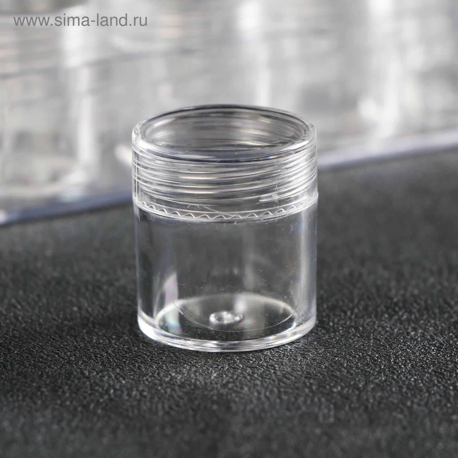 Шкатулка пластик для мелочей "Круг" прозрачная набор 30в1 2,9х2,5х2,5 см 3,5х13,5х16 см