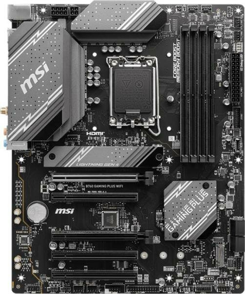 Материнская плата MSI B760 GAMING PLUS WIFI Socket 1700 B760 4xDDR5 5xPCI-E 16x 4xSATA III ATX Retail