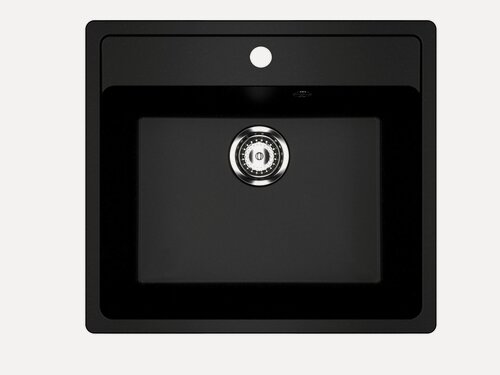 Изображение товара Каменная мойка для кухни врезная SURAGRAN S-15, 550*490мм, прямоугольник, цвет ультра-черный/Раковина для кухни