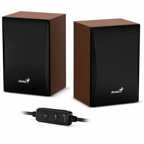 Компьютерные колонки 2.0 SP-HF380BT, 2х1.5Вт, USB, дерево колонки genius sp hf380bt bt