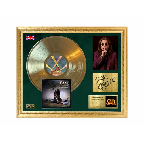 Золотой диск Ozzy Osbourne blizzard of ozz с автографом