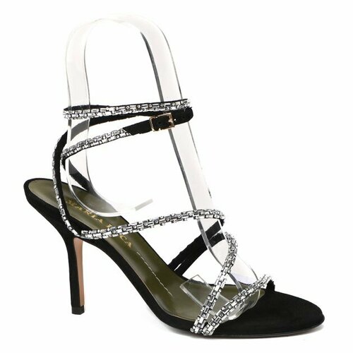 босоножки zara high heel strappy sandals белый Босоножки MARIA LUCA, размер 37, серебряный