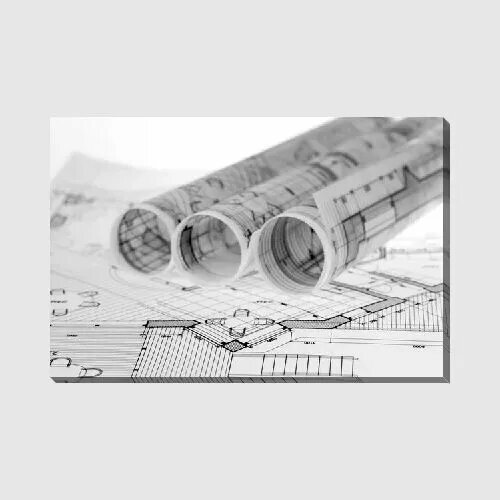 Картина на холсте Строительство - проектирование №11, 45*30