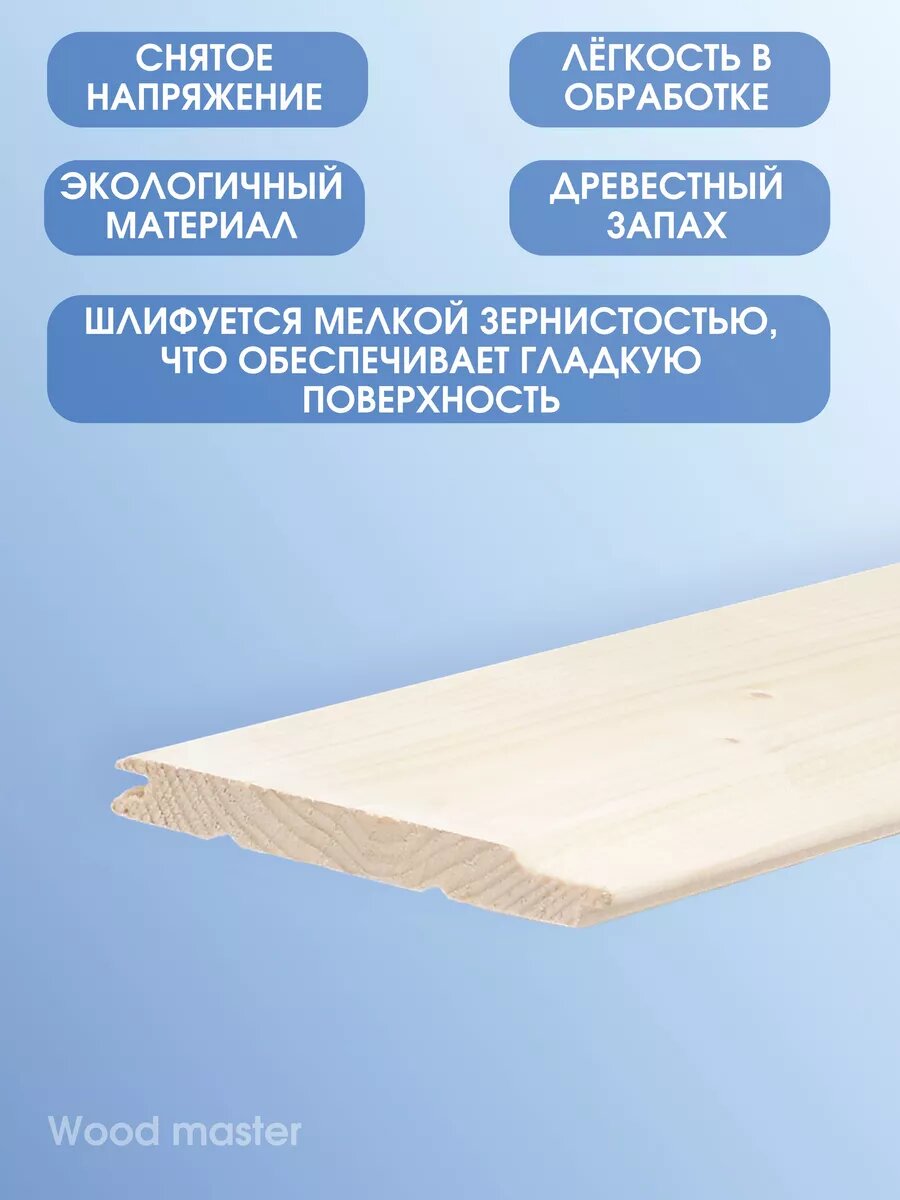 Изображение Евровагонка деревянная категория A из хвои для отделки