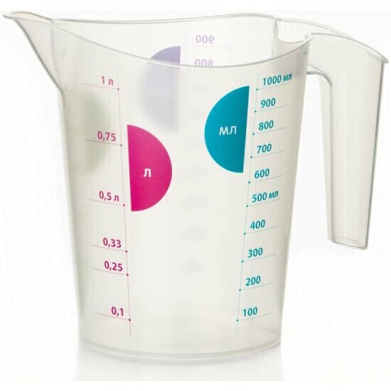Кувшин мерный Idea 1л М 1206 Прозрачный