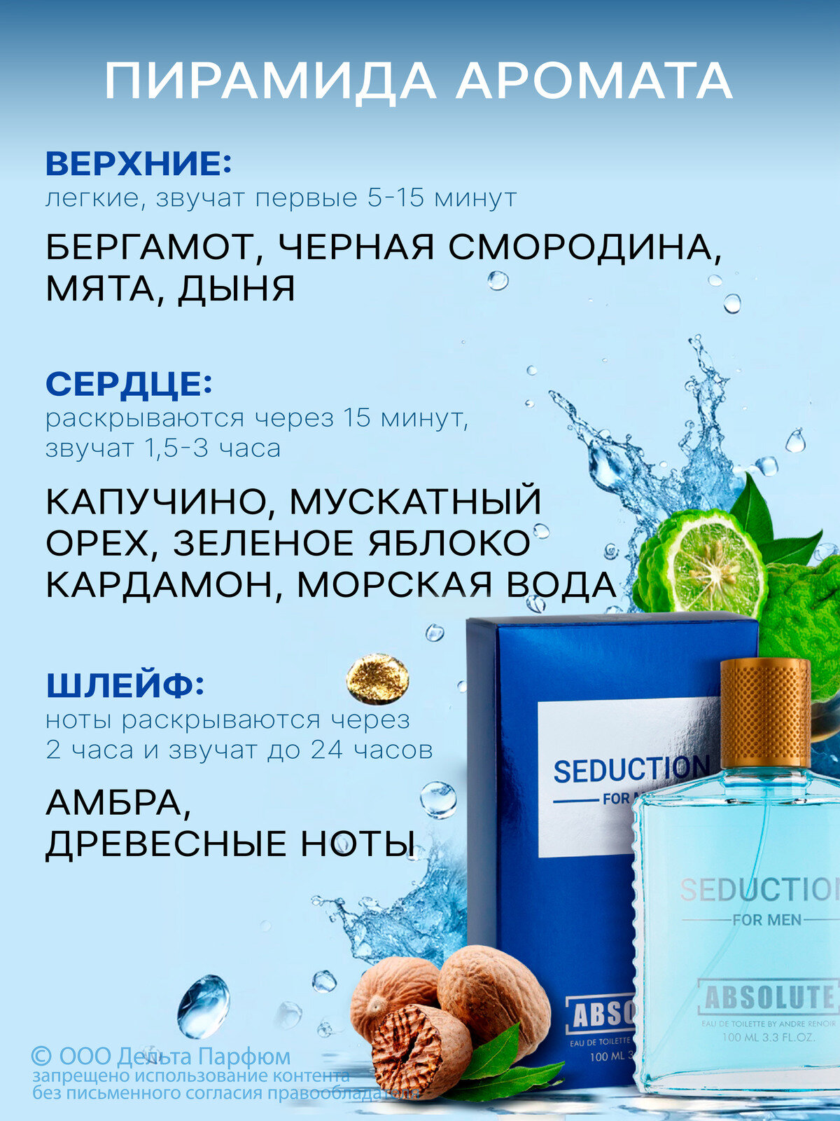 Туалетная вода для мужчин Absolute Seduction от Delta Parfum 100 мл от Delta Parfum — фото 1