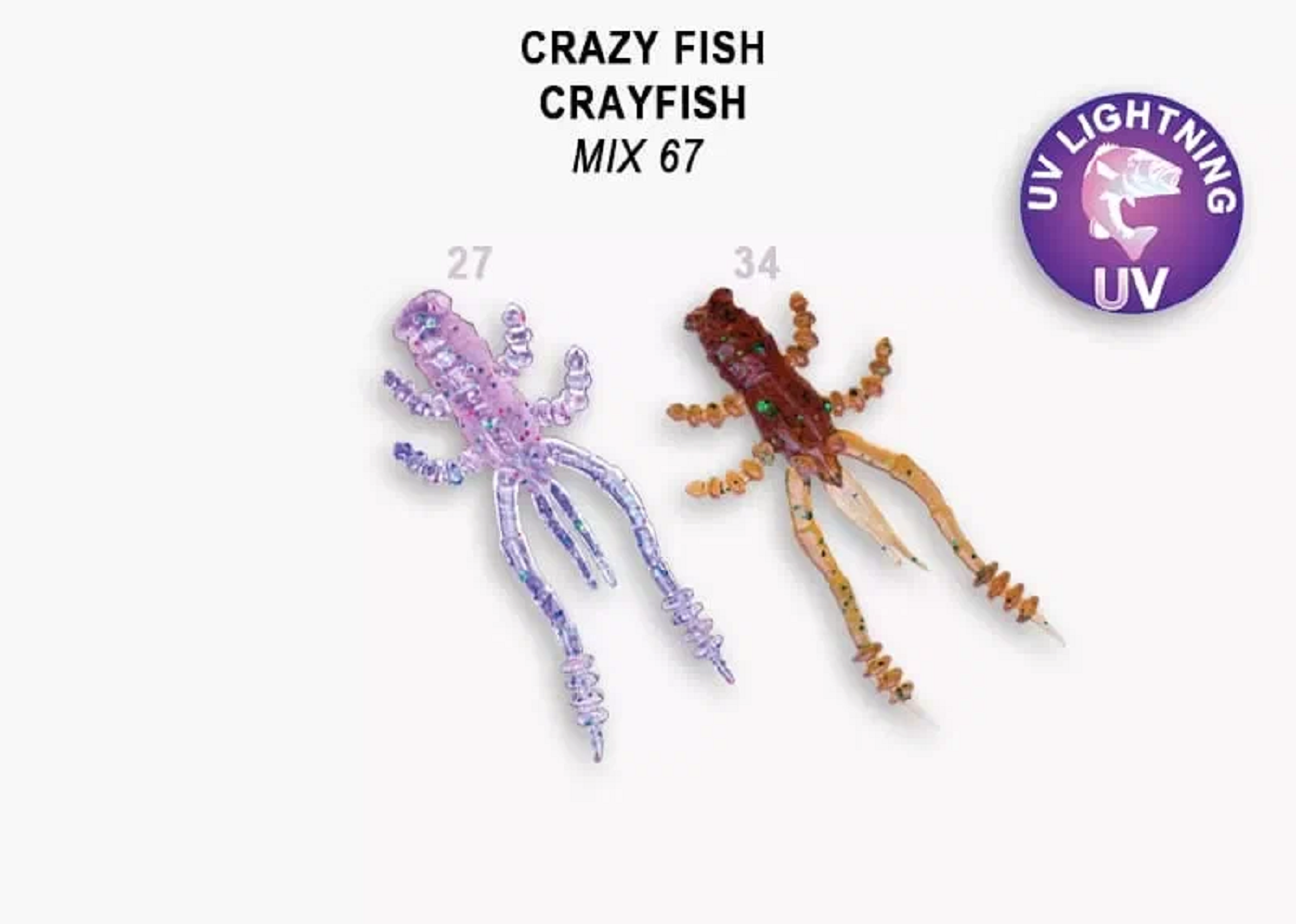 Силиконовая приманка мягкая съедобная Crazy Fish Crayfish 1.8" 45 мм 26-45-M67-6 8 шт.