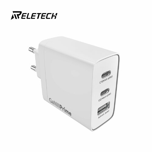 Зарядное устройство для телефона 65W Супер быстрая зарядка Multi Charger Dual USB-C + USB-A, GaN, 65 Вт, Для xiaomi iphone apple