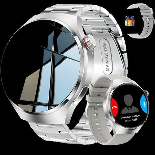 Edition 2024 смарт часы мужские Smart Watch Premium 4 Pro 46мм 2 ремешка в комплекте наручные умные часы для айфонандроид функцией вызова по Bluetooth 2899₽